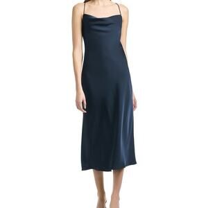 Sachin & Babi Green Serena Cowl Neck Satin Slip Midi Dress Size 2